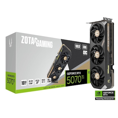 ZOTAC GAMING GeForce RTX 5070 Ti SOLID CORE 16GB GDDR7 Grafikkarte 3x DP, 1x HDMI von Zotac