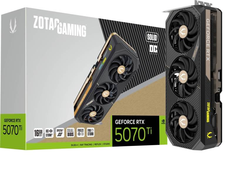 ZOTAC GAMING GeForce RTX 5070 Ti SOLID OC - 16GB GDDR7, HDMI, 3x DP von Zotac