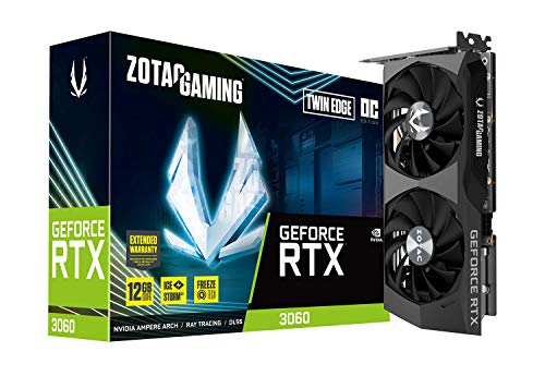 ZOTAC Gaming GeForce RTX 3060 Twin Edge OC 12GB GDDR6 192-bit 15Gbps PCIE 4.0 Gaming Grafikkarte, IceStorm 2.0 Kühlung, Active Fan Control, Freeze Fan Stop ZT-A30600H-10M von Zotac