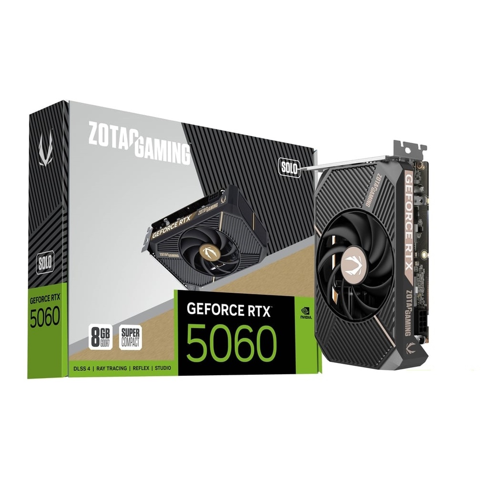 ZOTAC GeForce RTX 5060 8GB Solo Grafikkarte - 8GB GDDR7, HDMI, 3x DP von Zotac