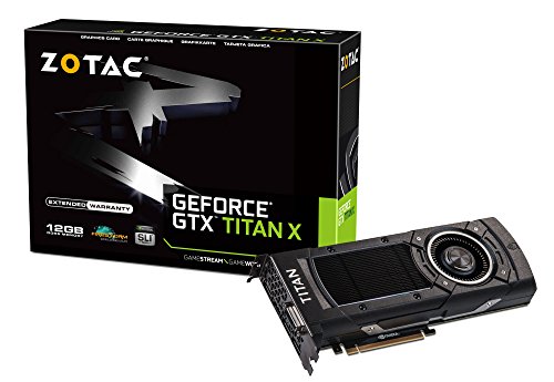 ZOTAC ZT-90401-10P GeForce GTX Titan X 12GB GDDR5 Grafikkarte (GeForce GTX Titan X, 12GB, GDDR5 384bit, 3840 x 2160 Pixel, PCI Express 3.0) von Zotac