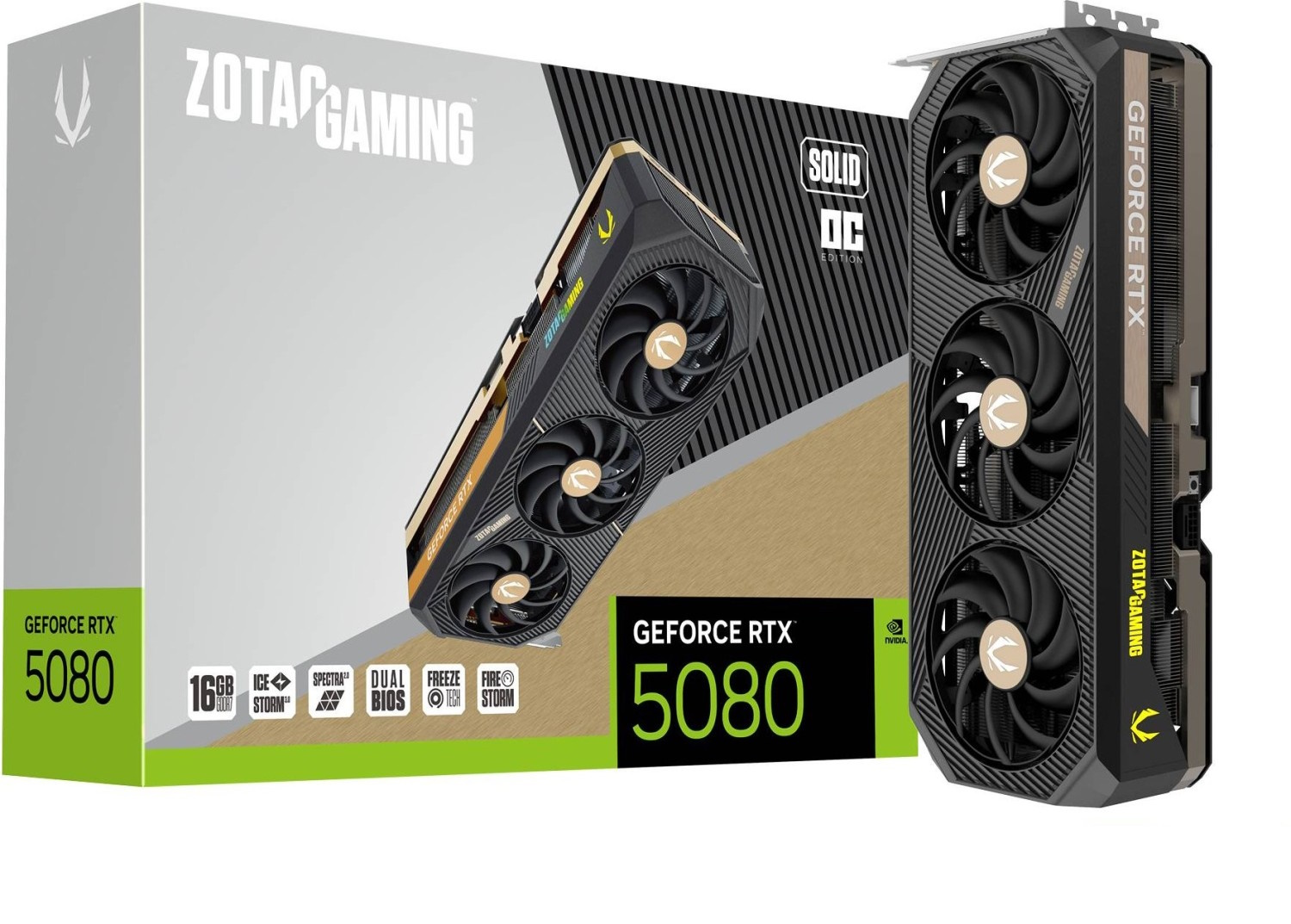 Zotac Gaming GeForce RTX 5080 SOLID OC - 16GB GDDR7, HDMI, 3x DP Zotac Gaming GeForce RTX 5080 SOLID OC - 16GB GDDR7, HDMI, 3x DP von Zotac