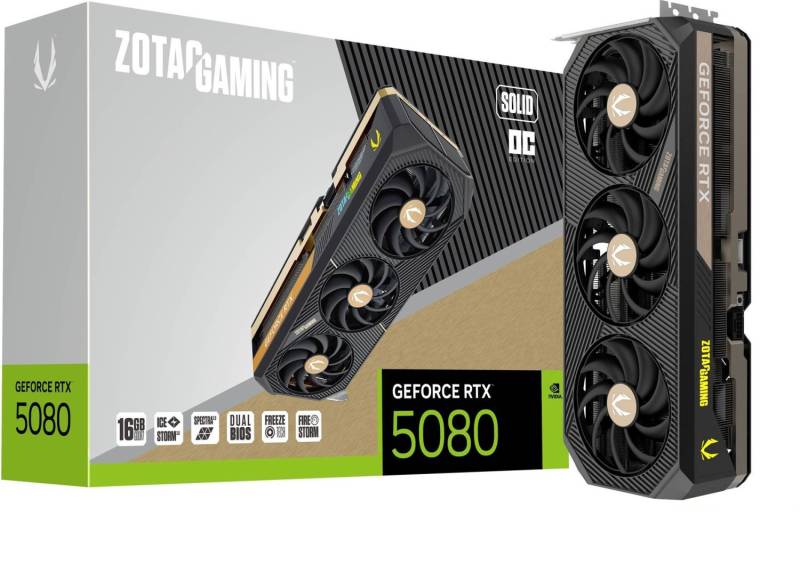 Zotac Gaming GeForce RTX 5080 SOLID OC - 16GB GDDR7, HDMI, 3x DP von Zotac