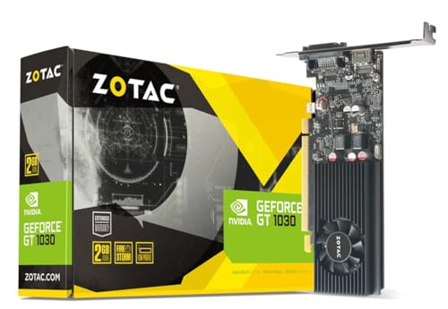 Zotac GeForce GT 1030 Grafikkarte (NVIDIA GT 1030, 2GB GDDR5, 64bit, Base-Takt 1227 MHz / Boost-Takt 1468 MHz, 6 GHz) von Zotac