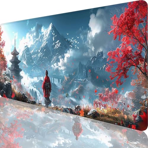 Blau Mauspad XXL 700 x 400 x 3 mm, Groß Gaming Mauspad Japan mit Vernähte Kanten, WassXerdicht Anti-Rutsch XXL Mousepad für PC Laptop Verbessert Präzision und Geschwindigkeit für Office Deko 27-3t von Zoulile