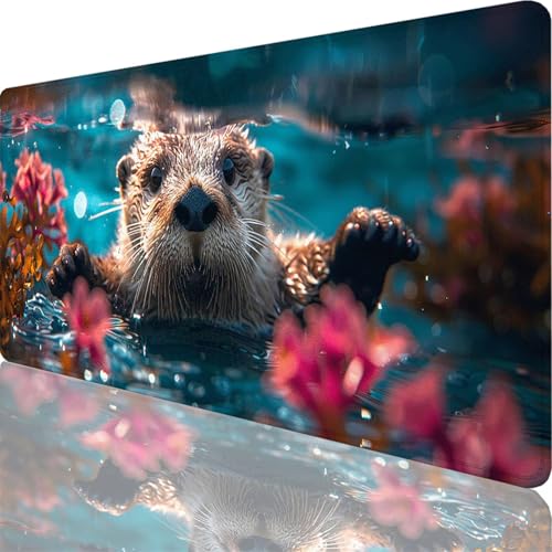 Mauspad Blau Mauspad XXL 1600x800x3 mm XXL Mousepad Otter Mousepad Gaming Zubehör mit Vernähten Kanten Design, Waschbares Mouse Pad Wasserdicht und Langlebig für Maus und Tastatur, Office Deko 84-8t Mauspad Blau Mauspad XXL 1600x800x3 mm XXL Mousepad Otter Mousepad Gaming Zubehör mit Vernähten Kanten Design, Waschbares Mouse Pad Wasserdicht und Langlebig für Maus und Tastatur, Office Deko 84-8t von Zoulile