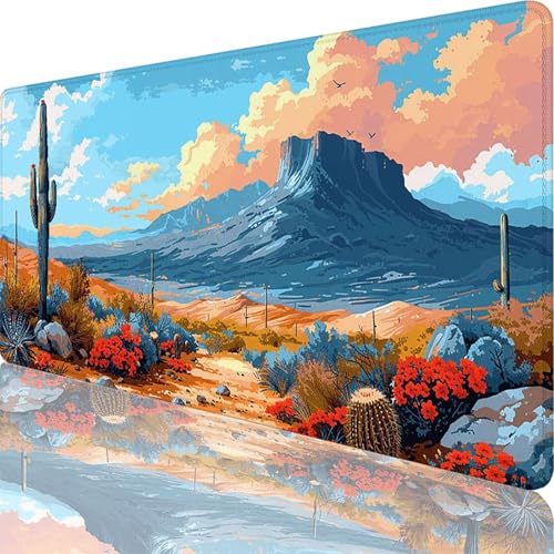 Mauspad Blau Mauspad XXL 800 x 400 x 3 mm XXL Mousepad Karikatur Mousepad Gaming Zubehör mit Vernähten Kanten Design, Waschbares Mouse Pad Wasserdicht und Langlebig für Office Deko, Geschenke 43-Rt von Zoulile