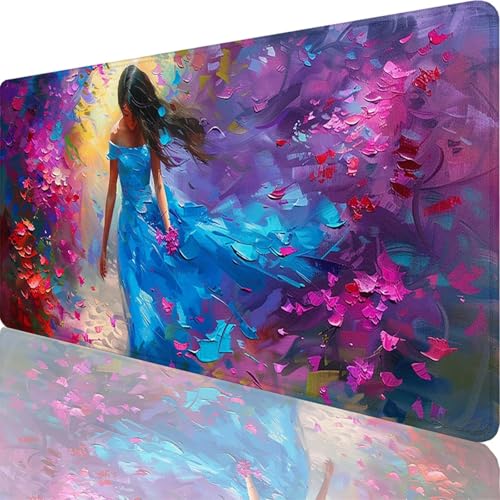 Mauspad Rosa Mauspad XXL 800 x 400 x 3 mm XXL Mousepad Karikatur Mousepad Gaming Zubehör mit Vernähten Kanten Design, Waschbares Mouse Pad Wasserdicht und Langlebig für Office Deko, Geschenke 66-5t von Zoulile