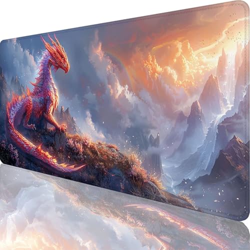 Rot Mauspad XXL 600 x 400 x 3 mm, Groß Gaming Mauspad Drachen mit Vernähte Kanten, WassXerdicht Anti-Rutsch XXL Mousepad für PC Laptop Verbessert Präzision und Geschwindigkeit für Office Deko 88-Yt Rot Mauspad XXL 600 x 400 x 3 mm, Groß Gaming Mauspad Drachen mit Vernähte Kanten, WassXerdicht Anti-Rutsch XXL Mousepad für PC Laptop Verbessert Präzision und Geschwindigkeit für Office Deko 88-Yt von Zoulile