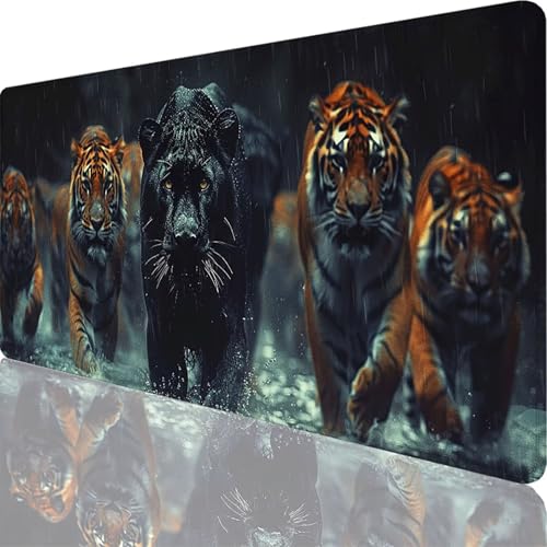 Schwarz Mauspad XXL 600 x 400 x 3 mm, Groß Gaming Mauspad Leopard mit Vernähte Kanten, WassXerdicht Anti-Rutsch XXL Mousepad für PC Laptop Verbessert Präzision und Geschwindigkeit für Home Deko 21-Rt Schwarz Mauspad XXL 600 x 400 x 3 mm, Groß Gaming Mauspad Leopard mit Vernähte Kanten, WassXerdicht Anti-Rutsch XXL Mousepad für PC Laptop Verbessert Präzision und Geschwindigkeit für Home Deko 21-Rt von Zoulile
