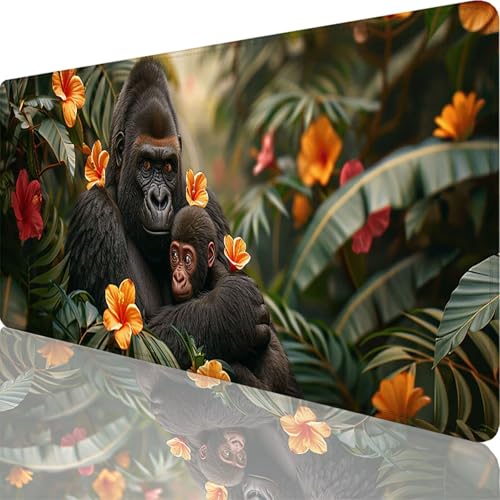 Schwarz Mauspad XXL 700x300x3 mm, Groß Gaming Mauspad Schimpansen mit Vernähte Kanten, WassXerdicht Anti-Rutsch XXL Mousepad für PC Laptop Verbessert Präzision und Geschwindigkeit für Home Deko 26-6t Schwarz Mauspad XXL 700x300x3 mm, Groß Gaming Mauspad Schimpansen mit Vernähte Kanten, WassXerdicht Anti-Rutsch XXL Mousepad für PC Laptop Verbessert Präzision und Geschwindigkeit für Home Deko 26-6t von Zoulile