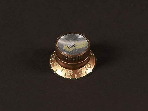 Boston Potiknopf, LP/SG style, gold with silver cap, relic, Tone, metric size for import/Japan pots Boston Potiknopf, LP/SG style, gold with silver cap, relic, Tone, metric size for import/Japan pots von Zoundhouse