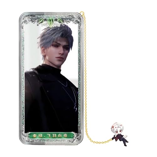 Sylus FeathersAtDusk Love and Deepspace Lesezeichen – Messing-Charakter-Lesezeichen-Kollektion Zayne Xavier Rafayel Sylus mit 3D-Cosmic-Display – Merchandise für Fans Zouven von Zouven