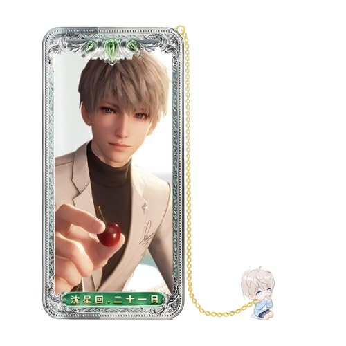 Xavier DayTwentyOne Love and Deepspace Lesezeichen – Messing-Charakter-Lesezeichen-Kollektion Zayne Xavier Rafayel Sylus mit 3D-Cosmic-Display – Merchandise für Fans – Zouven von Zouven