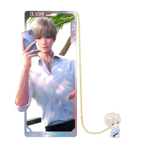Xavier FrozenMoment Love and Deepspace Lesezeichen – Messing-Charakter-Lesezeichen-Kollektion Zayne Xavier Rafayel Sylus mit 3D-Cosmic-Display – Merchandise für Fans – Zouven von Zouven