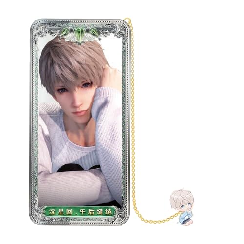 Xavier GoldenHour Love and Deepspace Lesezeichen – Messing-Charakter-Lesezeichen-Kollektion Zayne Xavier Rafayel Sylus mit 3D-Cosmic-Display – Merchandise für Fans – Zouven von Zouven