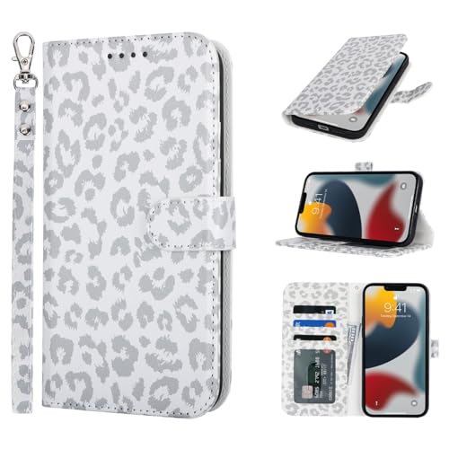 Zouzt Hülle für iPhone 13 Pro Max / 12 Pro Max 6,7-Zoll, Stoßfestes PU Leder Handyhülle Lederhülle Klapphülle mit Kartenhalter und Standfunktion Flip Leather Wallet Phone Cover (Weißer Leopard) Zouzt Hülle für iPhone 13 Pro Max / 12 Pro Max 6,7-Zoll, Stoßfestes PU Leder Handyhülle Lederhülle Klapphülle mit Kartenhalter und Standfunktion Flip Leather Wallet Phone Cover (Weißer Leopard) von Zouzt