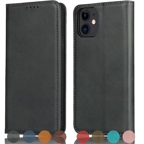 Zouzt für iPhone 11 6,1 Zoll Hülle PU Leder Handyhülle Lederhülle Klapphülle Kartenfach Flip Cover Handy hülle Leather Wallet Phone Case für Apple iPhone 11, Schwarz von Zouzt