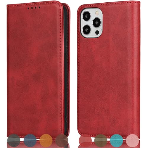 Zouzt für iPhone 11 Pro 5,8 Zoll Hülle PU Leder Handyhülle Lederhülle Klapphülle Kartenfach Flip Cover Handy hülle Leather Wallet Phone Case für Apple iPhone 11 Pro, Rot von Zouzt