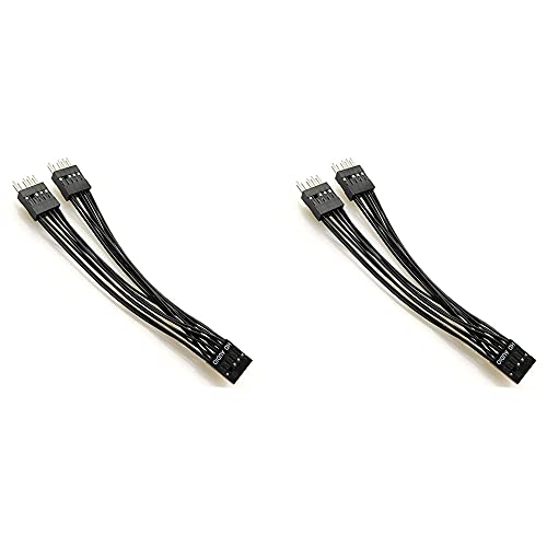 Zpoicaegn Hauptplatine HD Audio VerläNgerung Kabel 9Pin 1 Buchse zu 2 Stecker Y Splitter Kabel Schwarz für PC DIY 10Cm, von Zpoicaegn