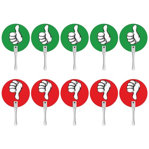 10 Stück "Yes or Not Classroom"-Schilder, Daumen nach oben, Daumen nach unten, Abstimmungspaddel, Lehrerbedarf, Auktionspaddel für Klassenzimmer 10 Stück "Yes or Not Classroom"-Schilder, Daumen nach oben, Daumen nach unten, Abstimmungspaddel, Lehrerbedarf, Auktionspaddel für Klassenzimmer von Zqxnt