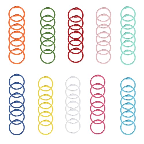 60 x Ringbuchringe, lose Blätter, Notizringe, Verbindungsstücke, Schlüsselanhänger, Schlüsselanhänger für Fotoalbum, Bastelkarten, Papier von Zqxnt