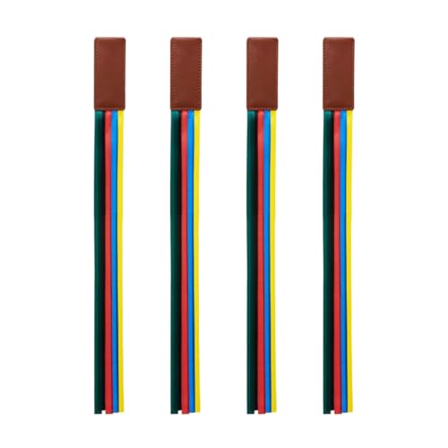 Leder-Lesezeichen mit buntem Band, Lesezeichen für Buchliebhaber, Leser, Bücherwürmer, Lehrer, 4 Stück Leder-Lesezeichen mit buntem Band, Lesezeichen für Buchliebhaber, Leser, Bücherwürmer, Lehrer, 4 Stück von Zqxnt
