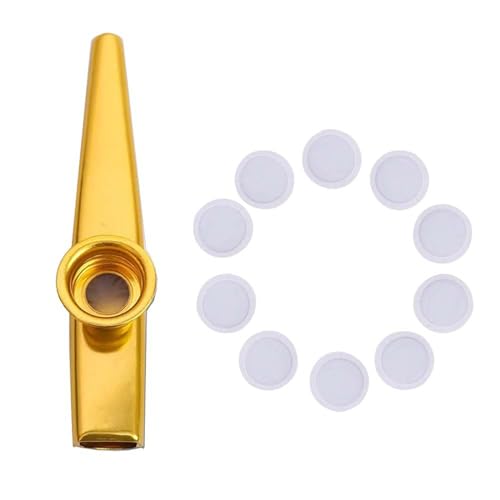 Metall-Kazoo mit 10 Flöten-Membranen, Mund-Kazoo-Musikinstrumente, guter Begleiter für Ukulelen, Violine, Gitarre, Klavier Metall-Kazoo mit 10 Flöten-Membranen, Mund-Kazoo-Musikinstrumente, guter Begleiter für Ukulelen, Violine, Gitarre, Klavier von Zqxnt