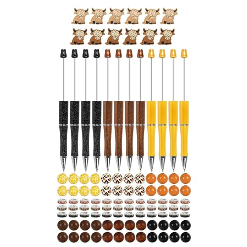 Zqxnt 12 x Perlenstifte-Kits, glattes Schreiben, Stifte, Perlen, Stifte, Herstellungs-Kits, Yak-Kugelschreiber, Schule, Bürobedarf von Zqxnt