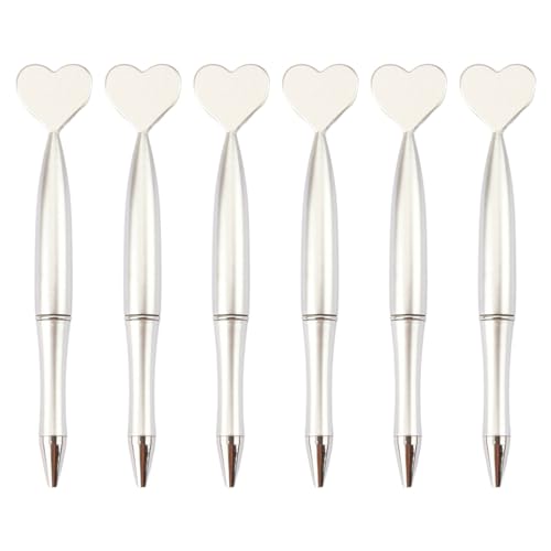 Zqxnt 6 Stück schwarze Kugelschreiber, 1,0 mm, Bürostifte, herzförmige Stifte, Hochzeitsstifte, Schreibwaren, Schule, Bürobedarf Zqxnt 6 Stück schwarze Kugelschreiber, 1,0 mm, Bürostifte, herzförmige Stifte, Hochzeitsstifte, Schreibwaren, Schule, Bürobedarf von Zqxnt