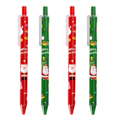 Zqxnt Gelschreiber, einziehbar, Weihnachtsgelschreiber, 0,5 mm Spitze, lustiger Schreibstift zum Schreiben von Tagebüchern, Weihnachtsstrumpffüllern, 4 Stück Zqxnt Gelschreiber, einziehbar, Weihnachtsgelschreiber, 0,5 mm Spitze, lustiger Schreibstift zum Schreiben von Tagebüchern, Weihnachtsstrumpffüllern, 4 Stück von Zqxnt