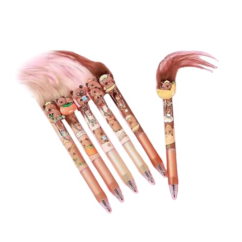 Zqxnt Gelschreiber für gebratenes Haar, 0,5 mm, einziehbarer Gelschreiber, neutraler Stift, Schreibstift, Cartoon-Tier-Gel-Tintenstift, 6 Stück Zqxnt Gelschreiber für gebratenes Haar, 0,5 mm, einziehbarer Gelschreiber, neutraler Stift, Schreibstift, Cartoon-Tier-Gel-Tintenstift, 6 Stück von Zqxnt