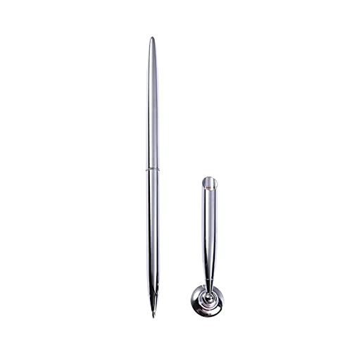 Zqxnt Kugelschreiber Retro Metall Kugelschreiber befestigte Basis Ständer Schreibtisch Büro Theke Hochzeit Gäste Schild Stifte Set von Zqxnt