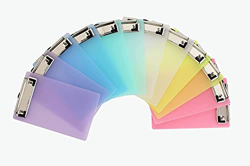 Kleines Klemmbrett, Zreal Mini-Klemmbrett, 11,9 x 18,8 cm, hübsches niedliches Klemmbrett mit Memo-Größe, kleine A6-Klemmbretter, Kunststoff, 12 Stück Kleines Klemmbrett, Zreal Mini-Klemmbrett, 11,9 x 18,8 cm, hübsches niedliches Klemmbrett mit Memo-Größe, kleine A6-Klemmbretter, Kunststoff, 12 Stück von Zreal