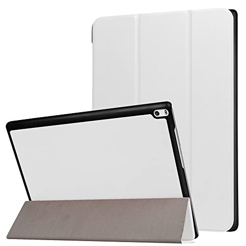 Für Lenovo Tab 4 10 Plus TB-X704F Folio Stand Lederhülle, Ultra Slim Lightweight Cover für Lenovo Tab4 10 Plus TB-X704L TB-X704N TB-X704V TB-X704Y MotoTab TB-X704Y A 25.7 cm (Weiß) von Zrengp