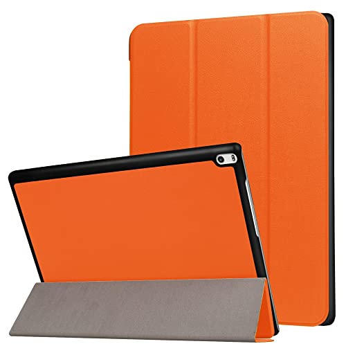 Für Lenovo Tab 4 10 Plus TB-X704F Folio Stand Lederhülle, Ultra Slim Lightweight Cover für Lenovo Tab4 10 Plus TB-X704L TB-X704N TB-X704V TB-X704Y MotoTab TB-X704Y A 25.7 cm (orange) von Zrengp