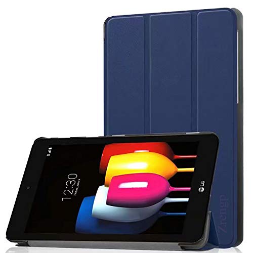 LG G Pad F2 8.0 Sprint Modell lk460/T-Mobile LG G Pad X2 8.0 Plus V530 Tablet Ultra Thin Slim Folio Ständer Sleep/Wake Up Leder Schutzhülle smart cover + 1 x Clear Displayschutzfolie dunkelblau von Zrengp