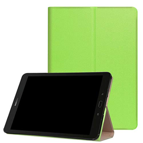 Lederhülle für Samsung Galaxy Tab S3 9.7 SM-T820 T825 T825C T827 (2017) Tablet, ultradünn, dünn, mit Standfunktion, Sleep/Wake Up Smart Cover (2 Grün) von Zrengp