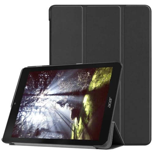 Schutzhülle für Acer Chromebook Tab 10 24,6 cm (9,7 Zoll), ultradünn, Folio-Ständer, leicht, Leder, für Acer Chromebook Tab 10 D651N 9,7 Zoll (24,6 cm) (schwarz) von Zrengp
