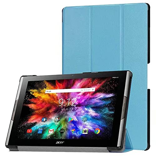 Schutzhülle für Acer Iconia Tab 10 A3-A50 Tablet, ultradünn, leicht, Folio-Aufsteller, Luxus-Lederhülle für Acer Iconia Tab 10 (A3-A50) 10,1 Zoll (25,7 cm), Hellblau von Zrengp