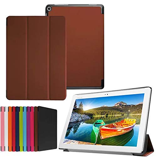 Schutzhülle für Asus ZenPad 10 Z300, Z300CX, Z300C, Z300CG, Z300CL, Z301ML, Z301MFL, P023, Z300M, Z301M, P00C, 25,7 cm (10,1 Zoll), ultradünn, mit Standfunktion, Sleep/Wake Up Lederhülle, Braun von Zrengp