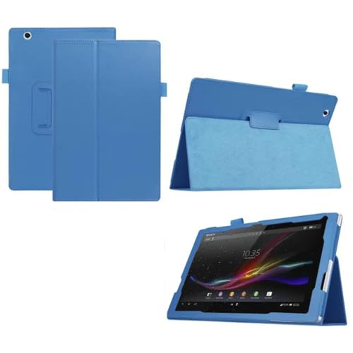 Schutzhülle für Sony Xperia Z4 Ultra Tablet 10.1 SGP771 SGP712 SGP711, ultradünn, Folio-Standfunktion, leicht, Leder, für Sony Xperia Z4 10.1 SO-05G SOT31, Hellblau von Zrengp