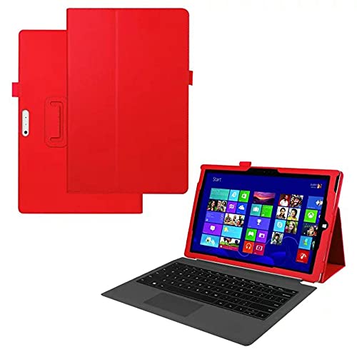 Smart Cover für Microsoft Surface 3 1645 1657 10,8 Zoll (27,4 cm) Tablet-PC, ultradünn, Standfunktion mit Sleep/Wake-Up-Funktion, Lederhülle für Surface3 10,8 Zoll (Li-Rot) von Zrengp