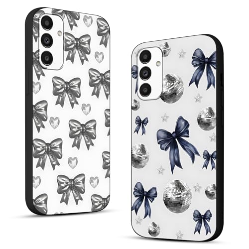 Y2K Schutzhülle für Samsung Galaxy S24 5G 15,7 cm (6,2 Zoll), ästhetische Bänder, Schleifen, Herz und Sterne, Retro, Y3K, einzigartiges Design, schwarz, weiches TPU-Schutz, Funda für Mädchen und Damen von Zrutru