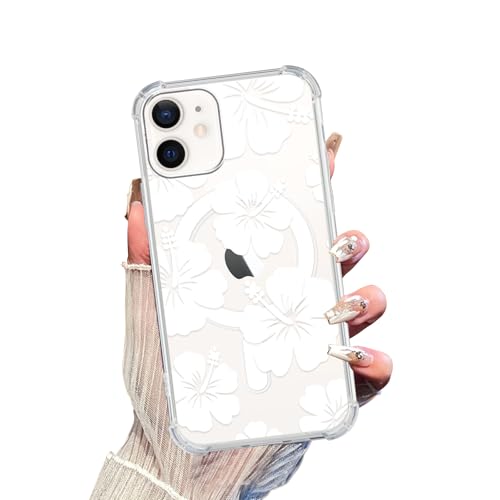 Zrutru Ästhetische Hibiskus-Telefonhülle für iPhone 12/12 Pro, magnetisch, Blumenmuster, kompatibel mit MagSafe, ästhetische Handyhülle, stoßfeste Schutzhülle Zrutru Ästhetische Hibiskus-Telefonhülle für iPhone 12/12 Pro, magnetisch, Blumenmuster, kompatibel mit MagSafe, ästhetische Handyhülle, stoßfeste Schutzhülle von Zrutru
