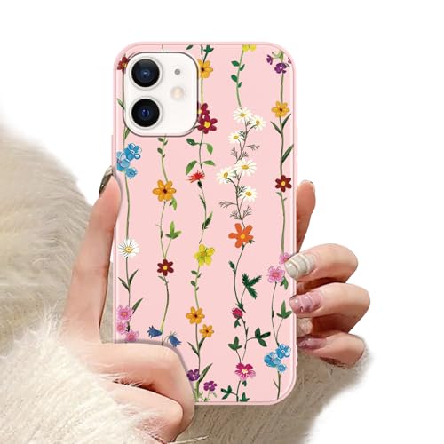 Zrutru Ästhetische Schutzhülle mit Blumenmuster für iPhone 12/12 Pro, stilvolle Funda für Mädchen und Frauen, schlanke Passform, TPU, stoßfeste Schutzhülle für iPhone 12, 15,5 cm (6,1 Zoll) von Zrutru