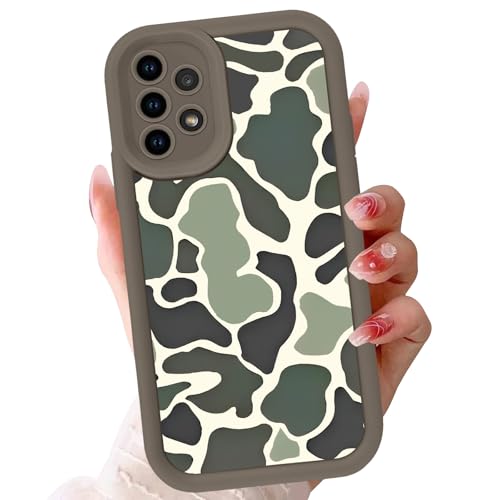 Zrutru Camouflage-Handyhülle für Samsung Galaxy A32 5G 16,5 cm (6,5 Zoll), cooles Leopardenmuster, einzigartiges Gepardenschildkröten-Design, weiches TPU, braun, stoßfest, Objektivschutz für Samsung von Zrutru