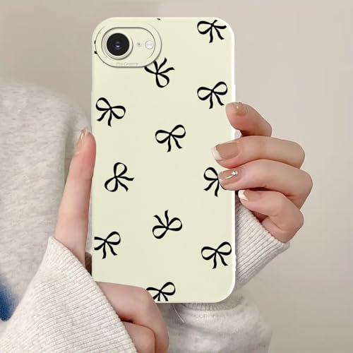 Zrutru Girly Bow Schutzhülle für iPhone 16e, 15,5 cm (6,1 Zoll), stilvolle, schlanke, weiche Silikon-TPU-Schutzhülle für iPhone 16e, 15,5 cm (6,1 Zoll), Beige von Zrutru