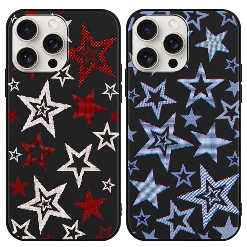 Zrutru Schutzhülle für Motorola Moto G Power 2024 17 cm (6,7 Zoll), Cartoon-Motiv mit niedlichem Kawaii-Sternmuster, ästhetisches Design, schwarze TPU-Schutzhülle für Mädchen und Frauen, 2 Stück von Zrutru
