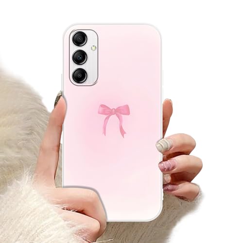 Zrutru Schutzhülle für Samsung Galaxy A14 5G (16,6 cm) mit niedlicher ästhetischer Schleife, weiches Silikon, stoßfest, für Samsung Galaxy A14 5G, stilvolle rosa Schleifenmuster von Zrutru